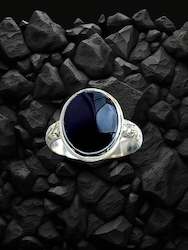 Jewellery: Black Onyx floral ring