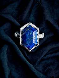Lapis Lazuli hex ring - Fleur