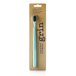 Grin Charcoal Infused 100% Biodegradable Toothbrush Teal