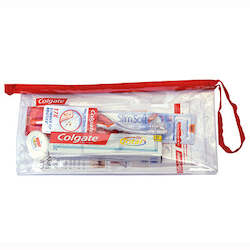 Oral Health Travel Pack: Colgate Regime Travel Bag with Slimsoft Ultra Compact Head Brush