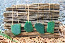 Greenstone: Engraved Tumbled Necklaces