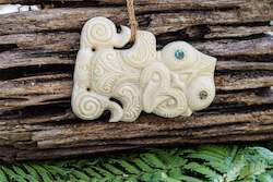 Bone Carvings: Hei Tiki Whalebone Necklaces