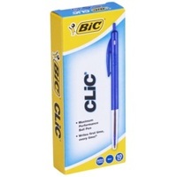 Bic ballpoint pen medium clic blue box 10