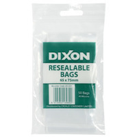 Dixon zip lock bags 65 x 75mm pack 50