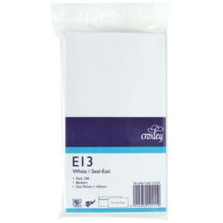 Croxley envelopes E13 seal easi non window white pack 100