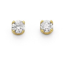 Jewellery: 9ct, Diamond Studs Total Diamond Weight=.50ct