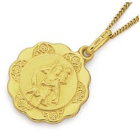 Jewellery: 9ct St. Christopher Medal