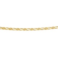 Jewellery: 9ct 50cm Diamond Cut 1+1 Marine Chain