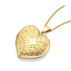 Jewellery: 9ct 21mm Heart Locket