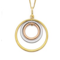 Jewellery: 9ct Tri Tone Circle Pendant