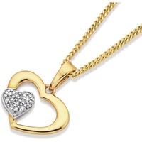 Jewellery: 9ct Diamond Heart Pendant