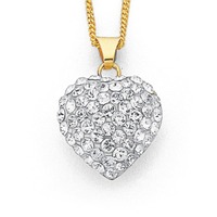 Jewellery: 9ct Crystal Heart Pendant