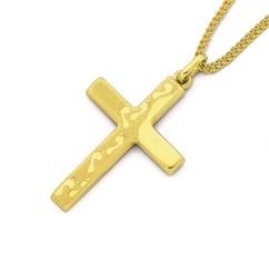 9ct Footprint Cross with Verse on Back