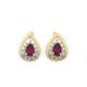9ct Synthetic Ruby & Diamond Earrings