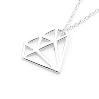 Jewellery: Silver diamond shape pendant