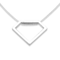 Sterling silver diamond shape pendant