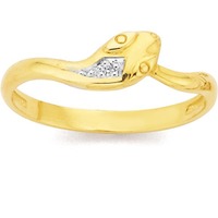 Jewellery: 9ct diamond snake ring