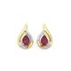 9ct created ruby &. Diamond earrings