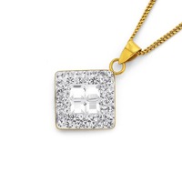 Jewellery: 9ct crystal pendant