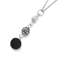 Jewellery: Sterling silver 45cm crystal ball pendant