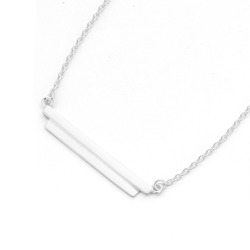 Jewellery: Sterling silver double bar necklet