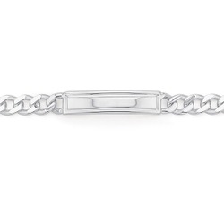 Jewellery: Sterling silver 19.5cm id bracelet