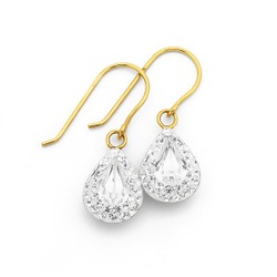 Jewellery: 9ct crystal earrings