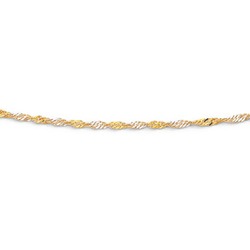 Jewellery: 9ct 45cm two tone singapore twist chain