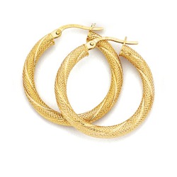 Jewellery: 9ct twist hoops