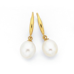 Jewellery: 9ct freshwater pearl earrings