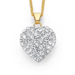 Jewellery: 9ct crystal heart pendant