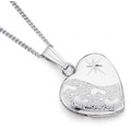 Jewellery: Sterling silver footprints heart locket