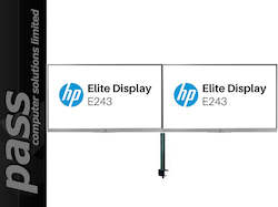 Dual (2x) 24" HP EliteDisplay E243 IPS LED Backlit LCD Monitors + Dual Mount!!
