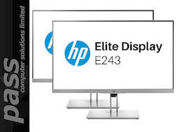 Dual (2x) 24" HP EliteDisplay E243 IPS LED Backlit LCD Monitors