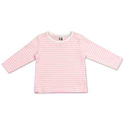 Organic Cotton Tee Shirt â Pink and White Stripes