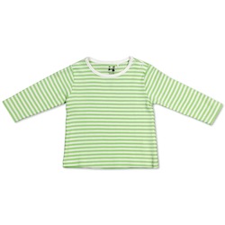 Organic Cotton Tee Shirt â Green and White Stripes