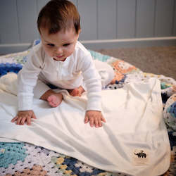 Natural Organic Cotton Pointelle Stretch Baby Blanket