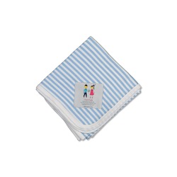 Organic Cotton Swaddle Blanket - Blue and White Stripes