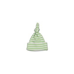 Organic Cotton Knotted Beanie â Green and White Stripes