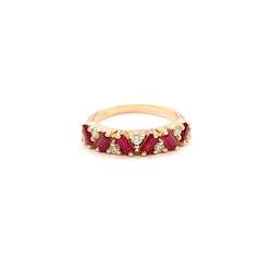 Jewellery: Fancy Baguette Ruby and Diamond Dress Ring