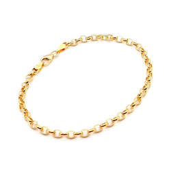 Jewellery: Fine 9ct Yellow Gold Oval Belcher Bracelet