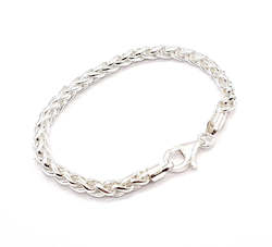 Jewellery: Sterling Silver Wheat Chain Bracelet