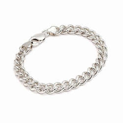 Jewellery: Sterling Silver Plain Curb Bracelet