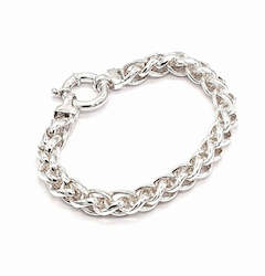 Jewellery: Sterling Silver Heavy Wheat Chain Bracelet