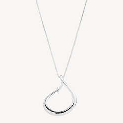 Silver Wave Small Pendant Necklace