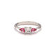 Platinum Princess Cut Diamond and Pink Sapphire Ring