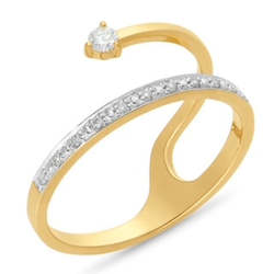 Yellow Gold Split Diamond Ring