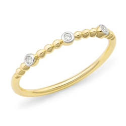 Elegant Yellow Gold Accented Triple Diamond Ring