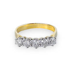 Jewellery: 5 Stone Diamond Ring