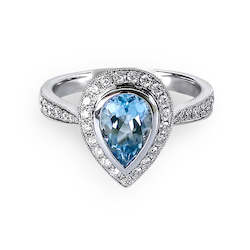 Jewellery: Aquamarine & Diamond Ring